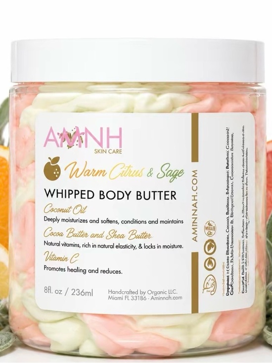 Aminnah Other - Warm Citrus & Sage Whipped Body Butter - 8oz